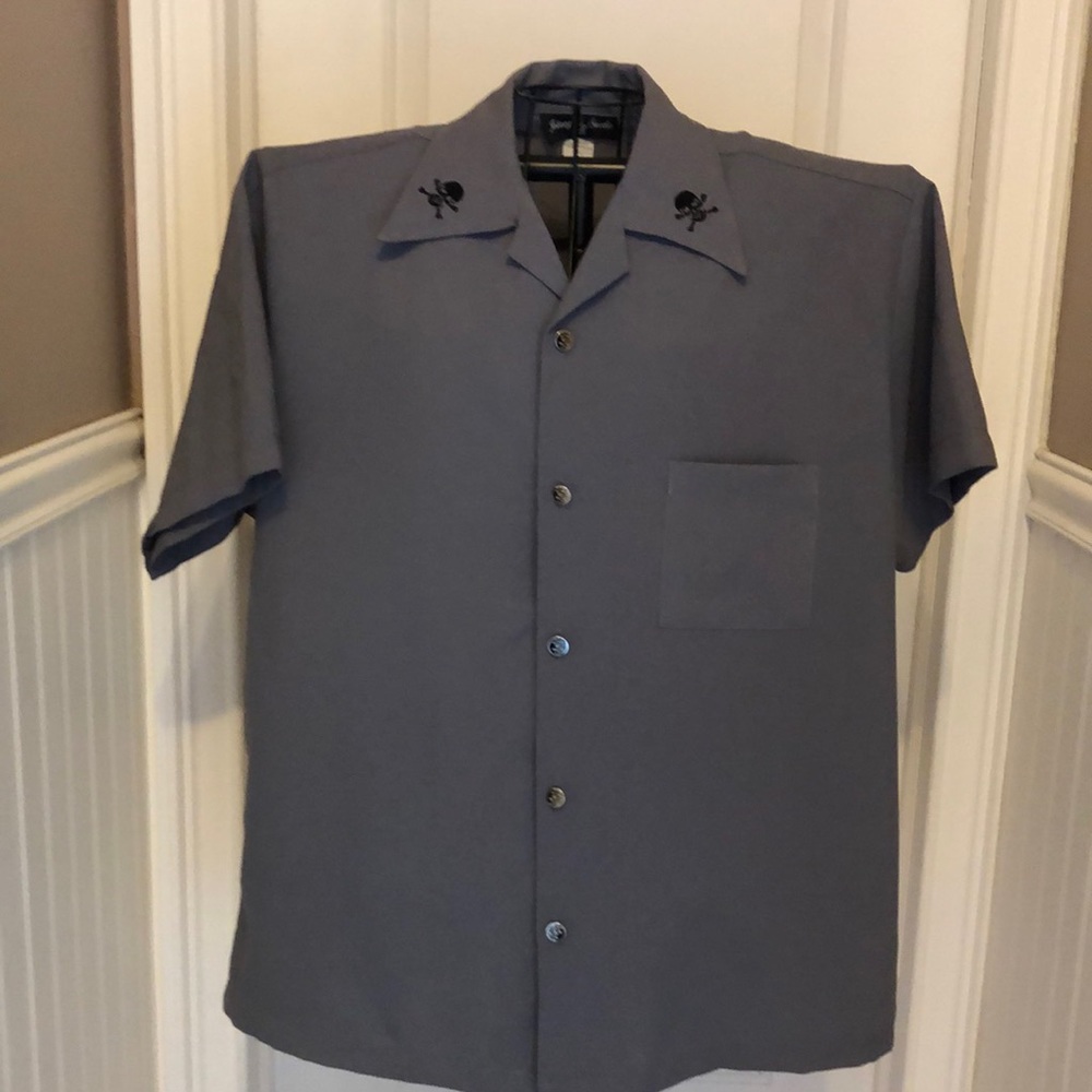 Early 2000”s Johnny Suede Charcoal button down